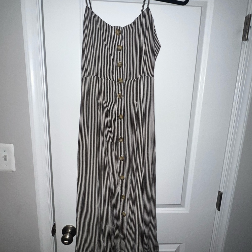 Ardene Black and White Striped Maxi Dress